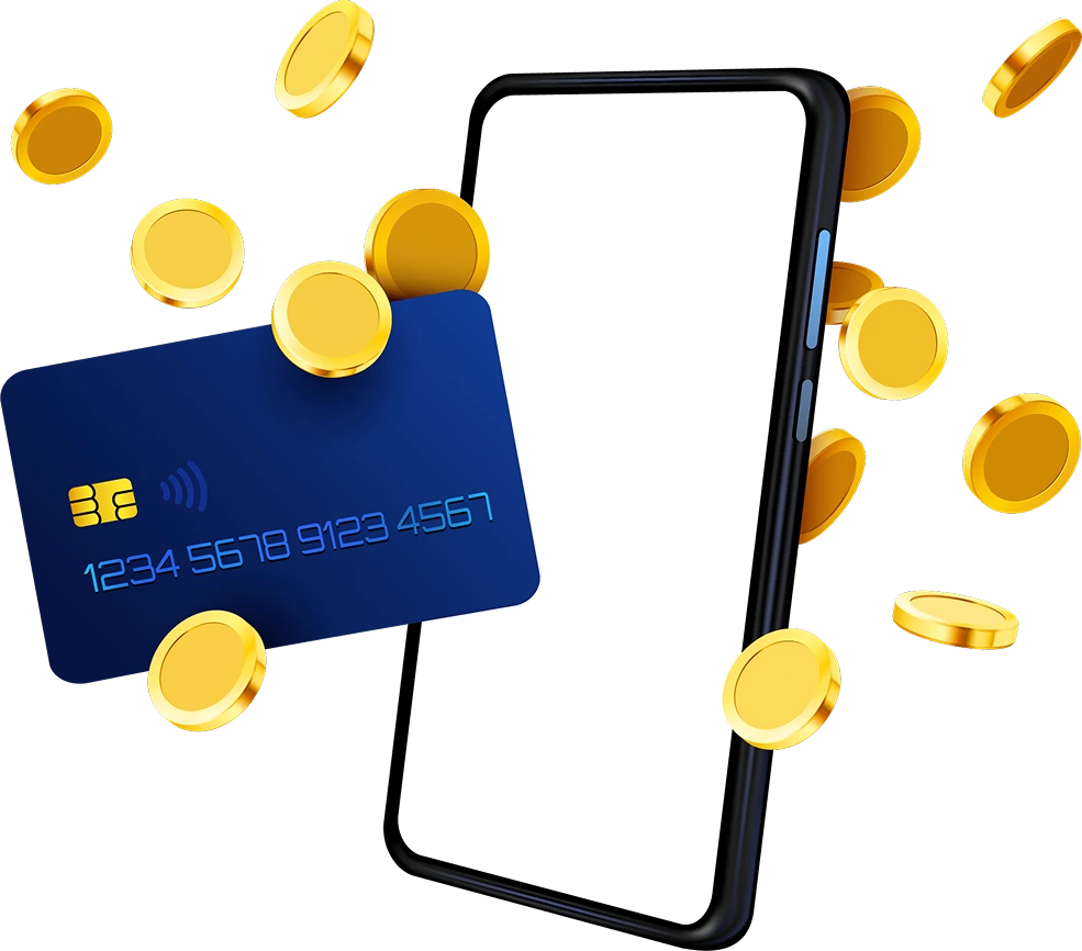 Illustration d'une carte bleue avec de l'argent